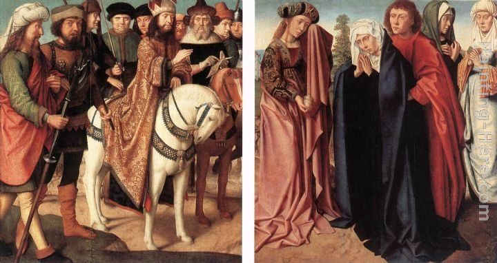 Gerard David Pilate's Dispute with the High Priest; The Holy Women and St John at Golgotha